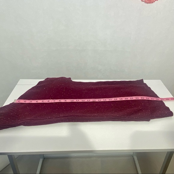 A.N.A. Mock Turtleneck Maroon Sweater High/Low NWT - Picture 11 of 12